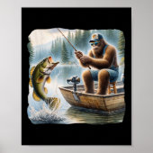 Bigfoot Fishing Funny Sasquatch Summer B Fisherman Poster (Vorne)