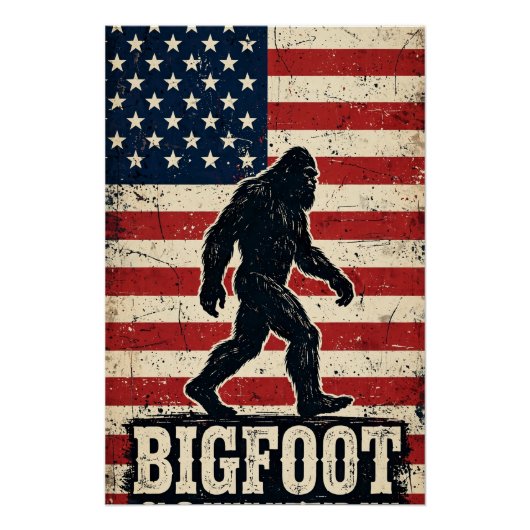 Bigfoot-Flagge-Land Poster (Vorderseite)