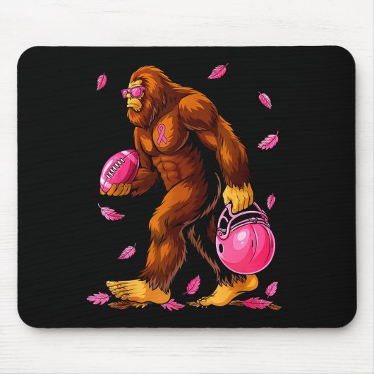 Bigfoot Football Nk Ribbon Breast Cancer Awareness Mousepad (Vorne)