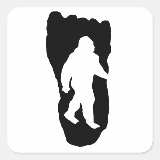 Bigfoot Footprint Quadratischer Aufkleber (Vorderseite)