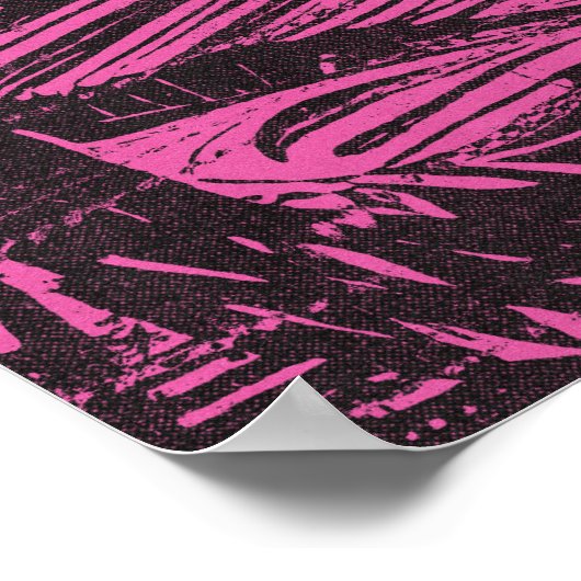 Bigfoot Forest Pink Retro Modern Wall Art Poster (Ecke)