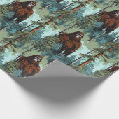 Bigfoot Forest Stare Down Beängstigend Geschenkpapier (Ecke)