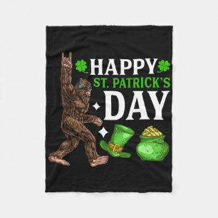 Bigfoot Frohe St Patricks Day Shirt Lustig Grün Sa Fleecedecke