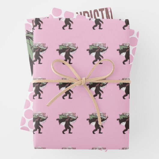 Bigfoot Frohe Weihnachten Geschenkpapier Set (Beispiel)