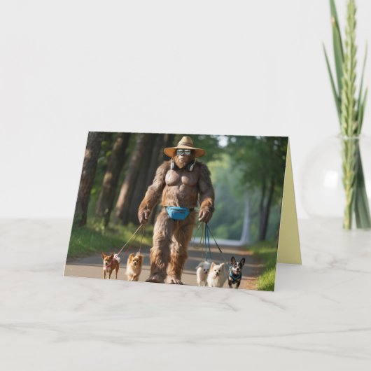 Bigfoot führt den Hund Karte (Vorderseite)