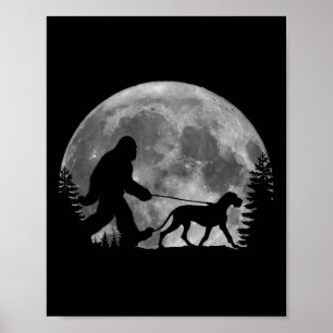 Bigfoot führt einen Hund lustig Great Dane Liebhab Poster