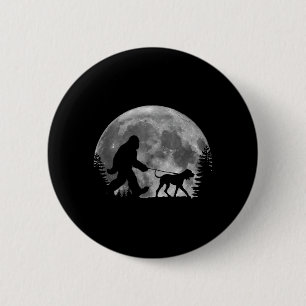 Bigfoot führt einen Hund lustige Coonhound Liebhab Button