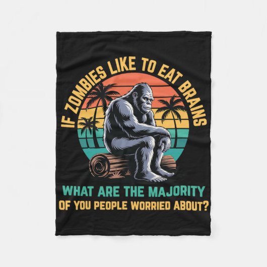 Bigfoot Funny Sasquatch Zombies Horror Lover Fleecedecke (Vorderseite)