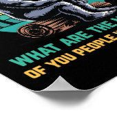 Bigfoot Funny Sasquatch Zombies Horror Lover Poster (Ecke)