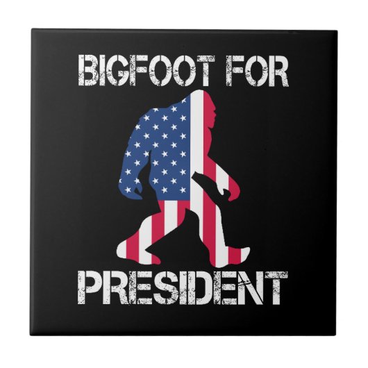 Bigfoot für Präsident Funny Bigfoot Fliese (Vorderseite)
