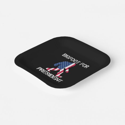 Bigfoot für Präsident Funny Bigfoot Pappteller (Gewinkelt)