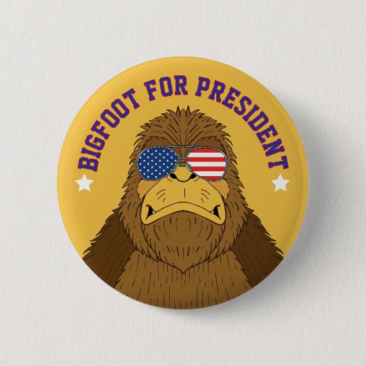 Bigfoot für Präsident Funny Sasquatch Button (Vorderseite)