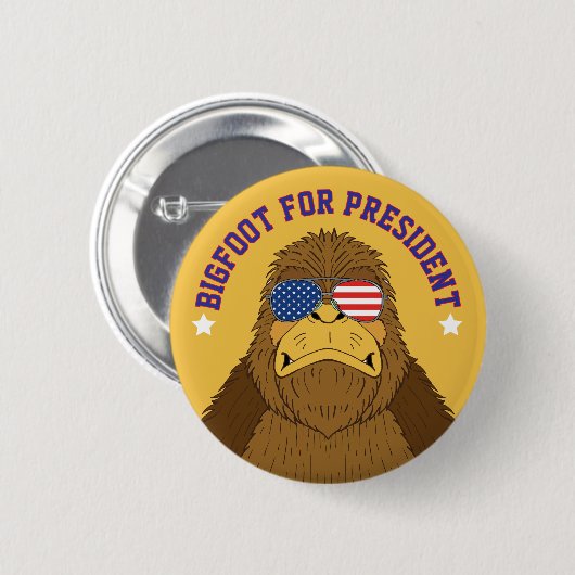 Bigfoot für Präsident Funny Sasquatch Button (Vorne & Hinten)
