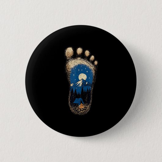 Bigfoot-Fußabdruck Camping Berg Sasquatch Button (Vorderseite)