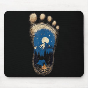 Bigfoot Fußabdruck Camping Berg Sasquatch Mousepad