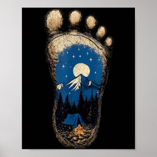 Bigfoot Fußabdruck Camping Berg Sasquatch Poster