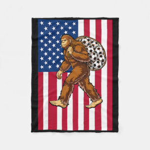 Bigfoot Fußball USA-Flagge Lustiger Patriotischer Fleecedecke