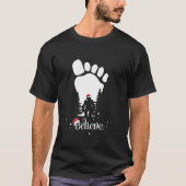 Bigfoot Fußprint Yeti Glaube Weihnachtsmannmütze C T-Shirt (Vorderseite)