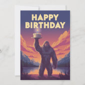 BigFoot Geburtstag Kryptozoologie Kunst Einladung (Vorderseite)