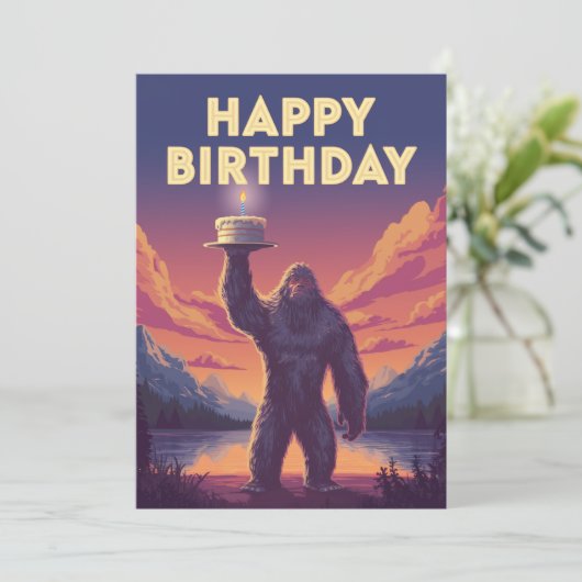 BigFoot Geburtstag Kryptozoologie Kunst Einladung (Stehend Vorderseite)