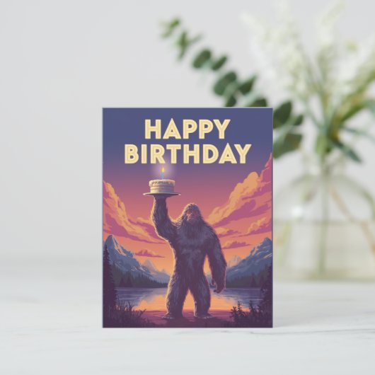 BigFoot Geburtstag Kryptozoologie Kunst Feiertagskarte (Stehend Vorderseite)