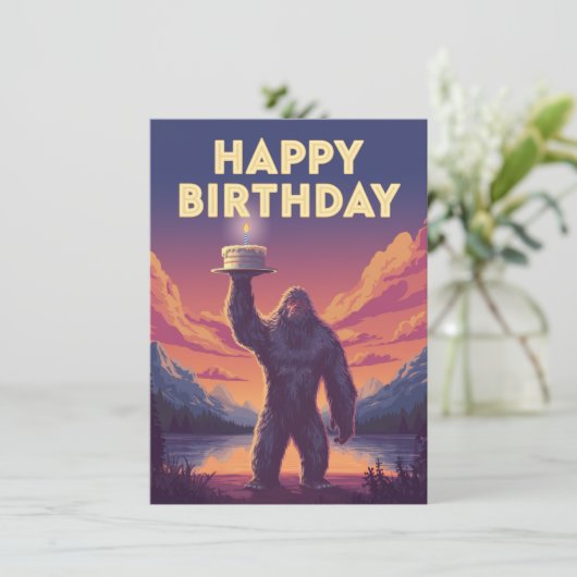 BigFoot Geburtstag Kryptozoologie Kunst Karte (Stehend Vorderseite)