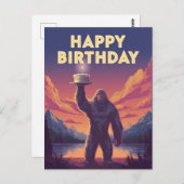 BigFoot Geburtstag Kryptozoologie Kunst Postkarte (Vorne/Hinten)