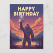 BigFoot Geburtstag Kryptozoologie Kunst Postkarte (Vorderseite)