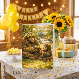 Bigfoot Geburtstag Süße Kinder Gefaltete Grußkarte Karte