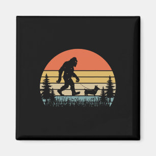 Bigfoot gehender Corgi Hund Lustiger Valentinstag  Magnet