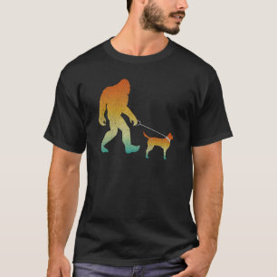 Bigfoot gehender Labrador Retriever lustiger Sasqu T-Shirt