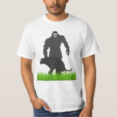 Bigfoot geht seinem Hund T-Shirt (Vorderseite)
