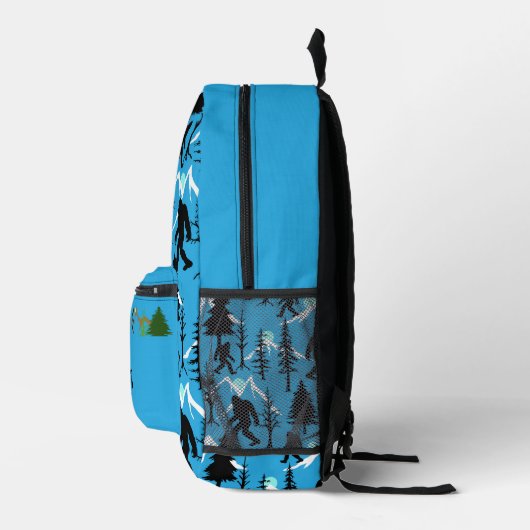 Bigfoot Gemustert Sasquatch Blue Bedruckter Rucksack (Rechts)