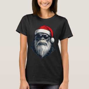 Bigfoot Gesicht Sonnenbrille Weihnachtsmann Weihna T-Shirt