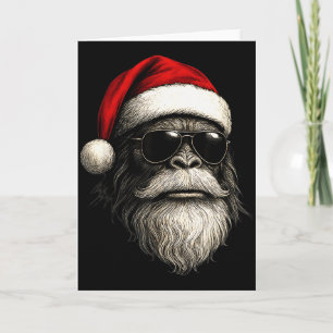 Bigfoot-Gesicht Sungles Weihnachtsmann Weihnachten Karte