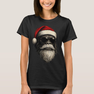 Bigfoot-Gesicht Sungles Weihnachtsmann Weihnachten T-Shirt