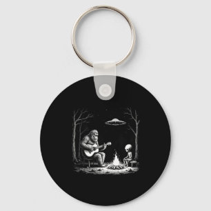 Bigfoot Gitarre Tee Lagerfeuer Alien Ufo Camping S Schlüsselanhänger
