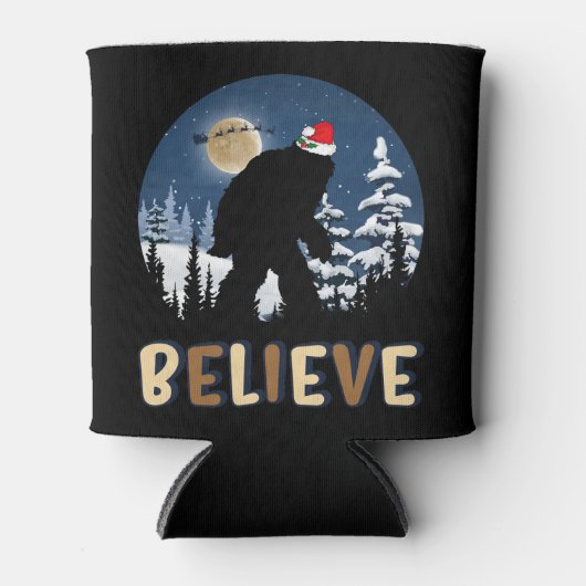 Bigfoot glauben an Weihnachten Funny Sasquatch Wei Dosenkühler (Vorderseite)