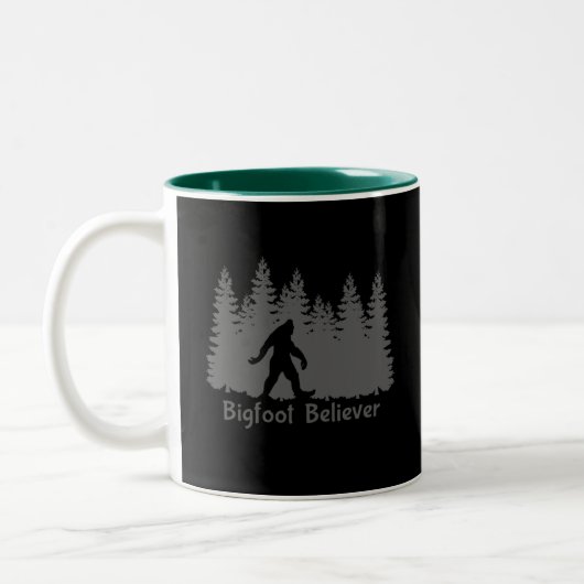 Bigfoot Gläubige Baumlinie Zweifarbige Tasse (Links)