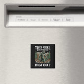 Bigfoot-Gläubiger Mädchen Sasquatch Wald Kryptid f Magnet (In Situ (Geschirrspüler))