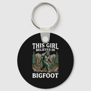 Bigfoot-Gläubiger Mädchen Sasquatch Wald Kryptid f Schlüsselanhänger