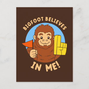 Bigfoot glaubt an mich postkarte