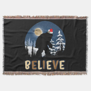 Bigfoot Glaubt an Weihnachten Lustiger Sasquatch W Decke