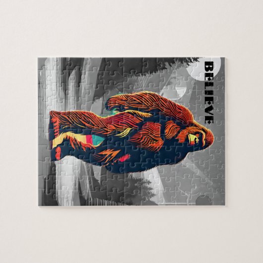 Bigfoot Glauver farbenfrohe Sasquatch Motivation Puzzle (Horizontal)