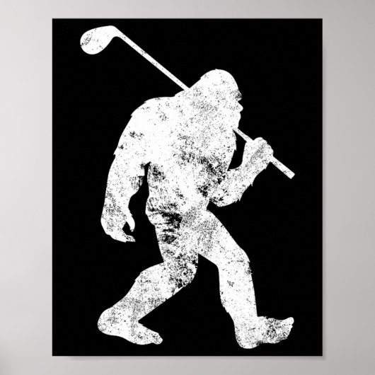 Bigfoot Golf Golfer Vintag Sasquatch Funny Men Poster (Vorne)