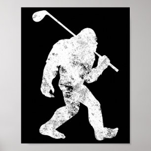 Bigfoot Golf Golfer Vintage Sasquatch Lustige Männ Poster