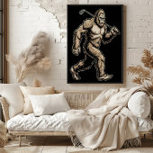 Bigfoot Golfer Stride Poster