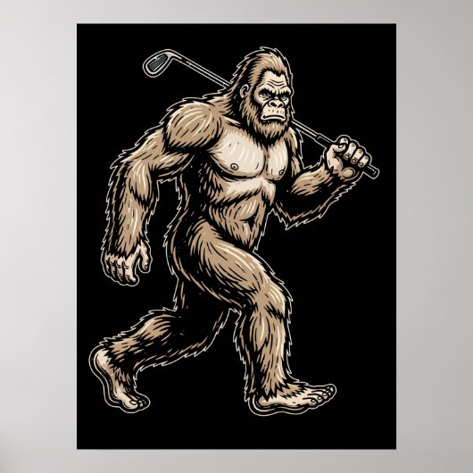 Bigfoot Golfer Stride Poster (Vorne)