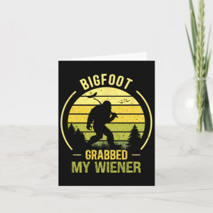 Bigfoot Grabbed Meine Dackel Funny Grillen Sasquat Karte