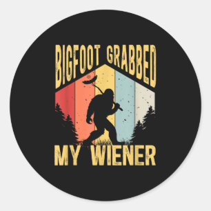 Bigfoot Grabbed Meine Dackel Funny Grillen Sasquat Runder Aufkleber